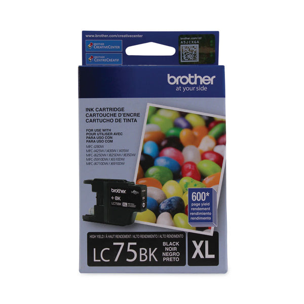 Brother LC75BK Innobella High-Yield Ink, 600 Page-Yield, Black (BRTLC75BK)