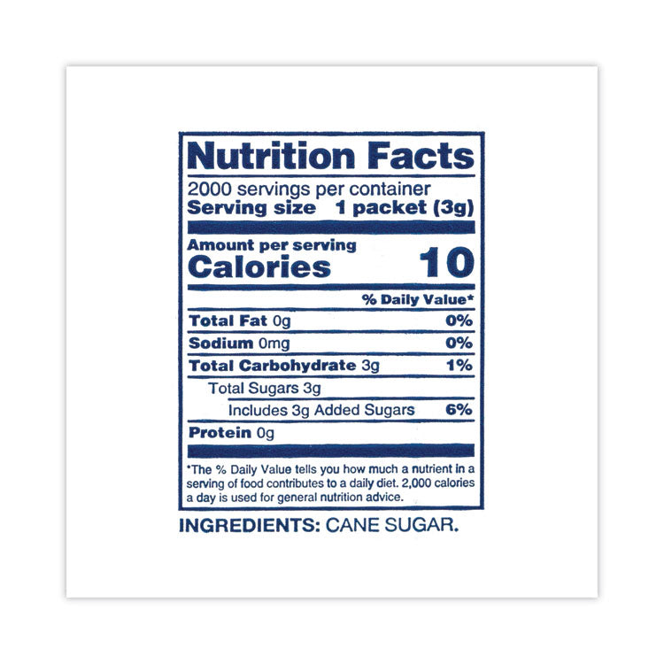 Domino® Sugar Packets, 0.1 oz Packet, 2,000/Carton, Ships in 1-3 Business Days (GRR22000501) Each