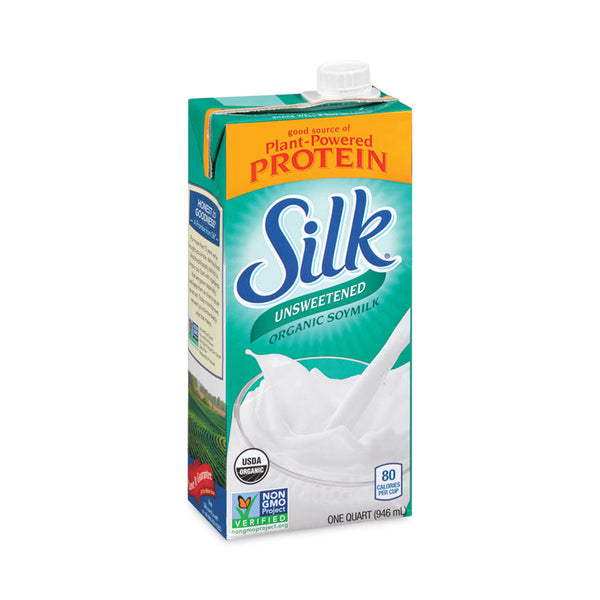Silk® Organic Soy Milk, Unsweetened Original, 32 oz Carton, 3/Carton, Ships in 1-3 Business Days (GRR30700140)