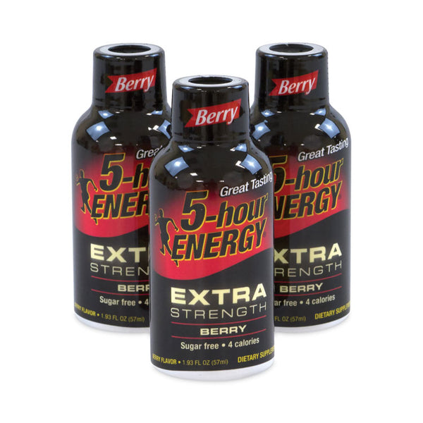 5-hour ENERGY® Extra Strength Energy Drink, Berry, 1.93 oz Bottle, 24/Carton, Ships in 1-3 Business Days (GRR22000631)
