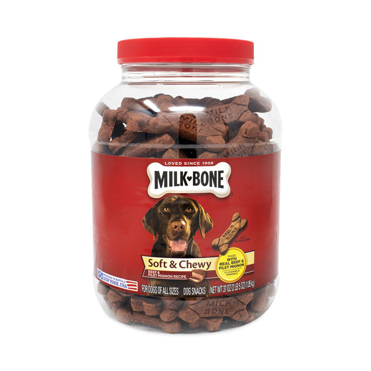 Milk-Bone® Soft and Chewy Beef Dog Treats, 2 lb, 5 oz Tub, Ships in 1-3 Business Days (GRR22000664)