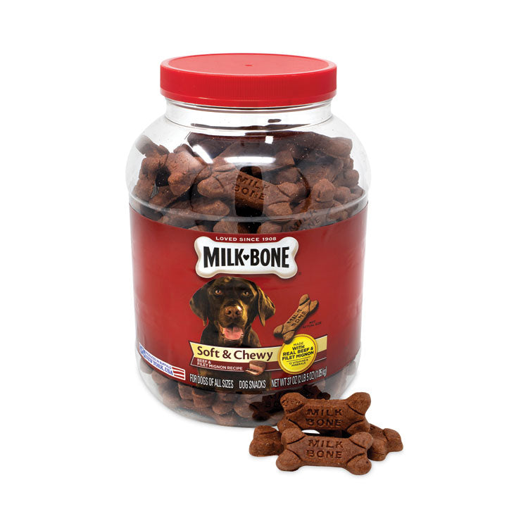 Milk-Bone® Soft and Chewy Beef Dog Treats, 2 lb, 5 oz Tub, Ships in 1-3 Business Days (GRR22000664)