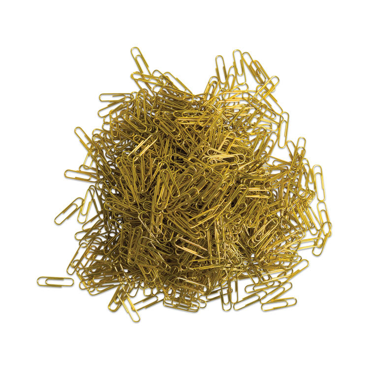 U Brands Paper Clips, Medium, Vinyl-Coated, Gold, 200 Clips/Box, 5 Boxes/Pack (UBR3619U0624) Pack of 1000