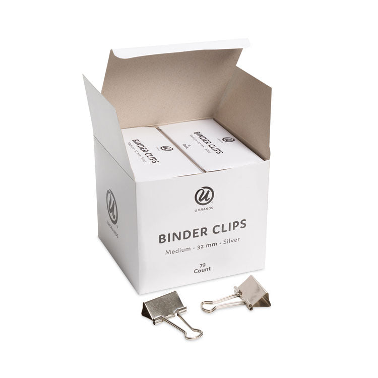 U Brands Binder Clips, Medium, Silver, 72/Pack (UBR3604U0624) Pack of 72