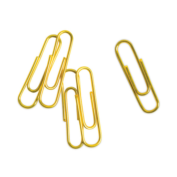 U Brands Paper Clips, Medium, Vinyl-Coated, Gold, 200 Clips/Box, 5 Boxes/Pack (UBR3619U0624) Pack of 1000