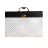 U Brands Expanding File Box, 5.25" Expansion, 19 Sections, Twist-Lock Latch Closure, 2/5-Cut Tabs, Letter Size, White/Black/Gold (UBR2201U0206) Each