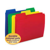 Smead™ SuperTab Top Tab File Folders, 1/3-Cut Tabs: Assorted, Letter Size, 0.75" Expansion, Polypropylene, 12/Pack (SMD10516)