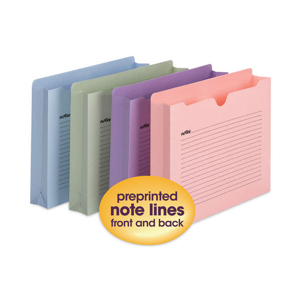 Smead™ Notes File Jackets, Straight Tab, 2" Expansion, Letter Size, Assorted Colors, 12/Pack (SMD75695)