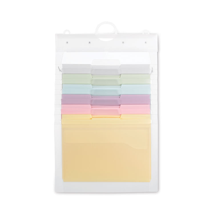 Smead™ Cascading Wall Organizer, 6 Sections, Letter Size, 14.25" x 24.25", Blue, Clear, Gray, Green, Orange, Pink, Purple (SMD92064)
