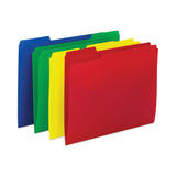 Smead™ Top Tab Poly Colored File Folders, 1/3-Cut Tabs: Assorted, Letter Size, 0.75" Expansion, Assorted Colors,12/Pack (SMD10505)
