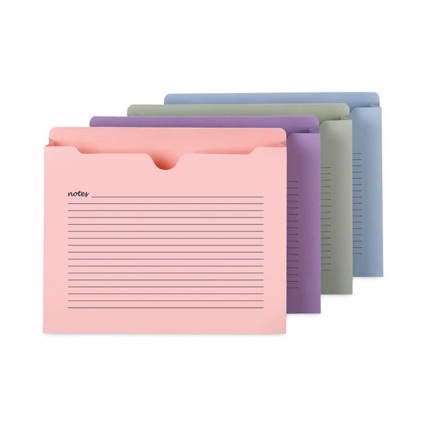Smead™ Notes File Jackets, Straight Tab, 2" Expansion, Letter Size, Assorted Colors, 12/Pack (SMD75695)