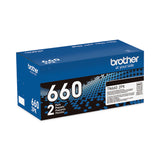 Brother TN6602PK High-Yield Toner, 2,600 Page-Yield, Black, 2/Pack (BRTTN6602PK)