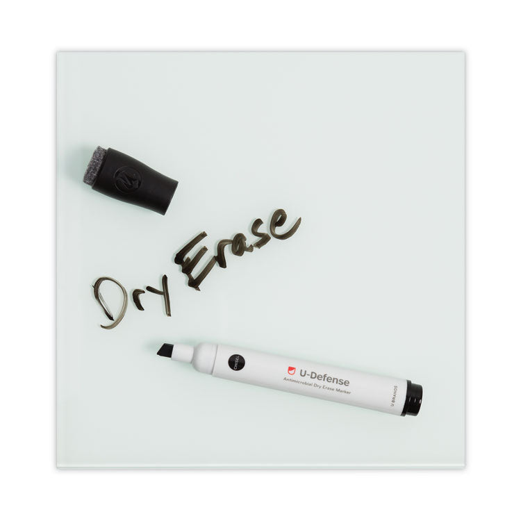 U Brands U-Defense Antimicrobial Dry-Erase Markers, Broad Chisel Tip, Black, 12/Pack (UBR3284U0012) Pack of 12