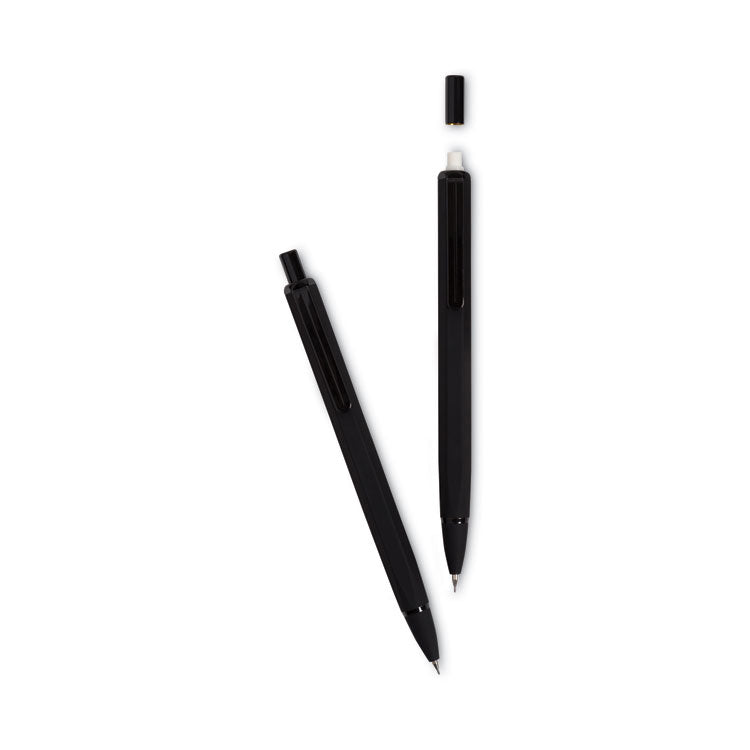 U Brands Cambria Soft Touch Mechanical Pencil, 0.7 mm, HB (#2), Black Lead, Black Barrel, 12/Pack (UBR5008U0124) Each