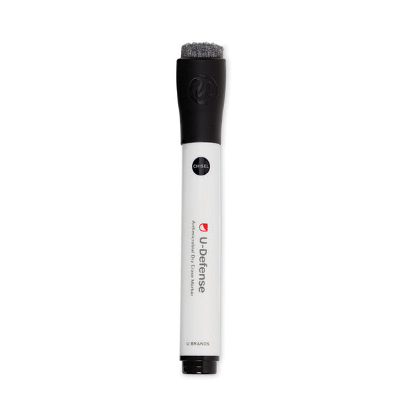 U Brands U-Defense Antimicrobial Dry-Erase Markers, Broad Chisel Tip, Black, 12/Pack (UBR3284U0012) Pack of 12