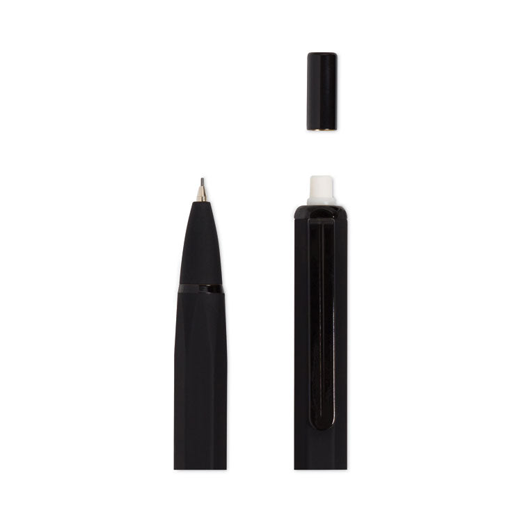 U Brands Cambria Soft Touch Mechanical Pencil, 0.7 mm, HB (#2), Black Lead, Black Barrel, 12/Pack (UBR5008U0124) Each