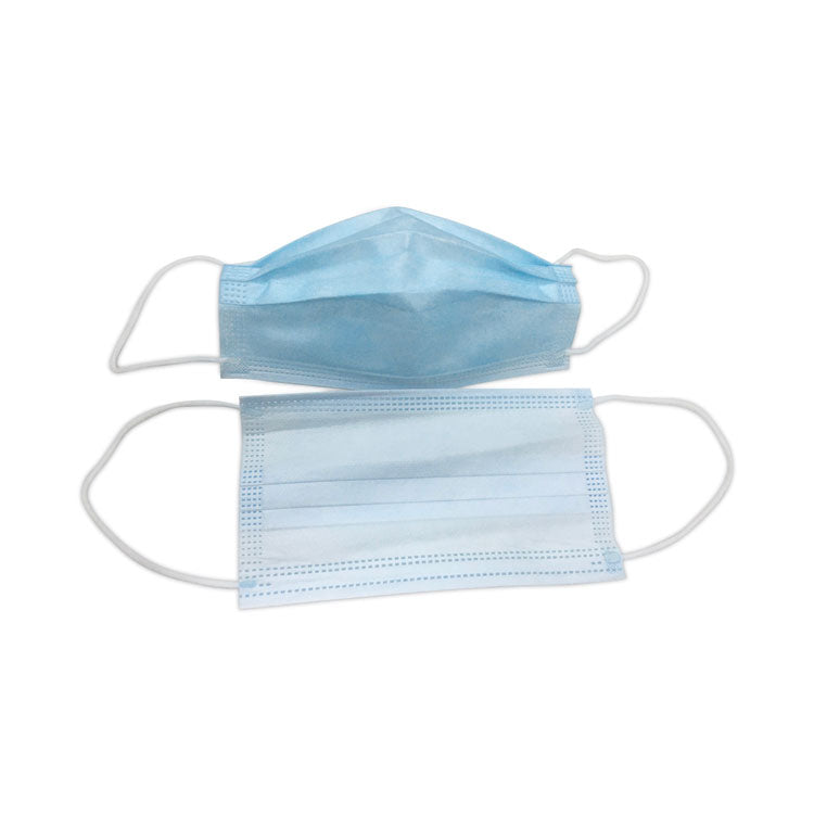 GN1 Three-Ply General Use Face Mask, Blue/White, 2,500/Carton (TEHMS2500) Case of 2500