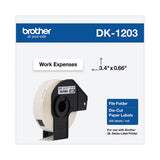 Brother Die-Cut File Folder Labels, 0.66" x 3.4", White, 300 Labels/Roll (BRTDK1203)