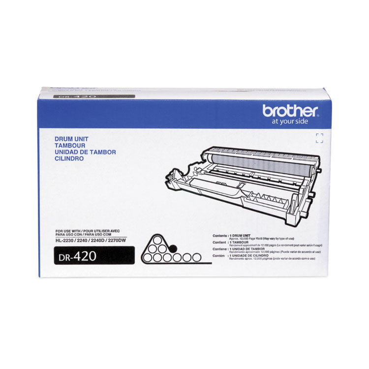 Brother DR420 Drum Unit, 12,000 Page-Yield, Black (BRTDR420)