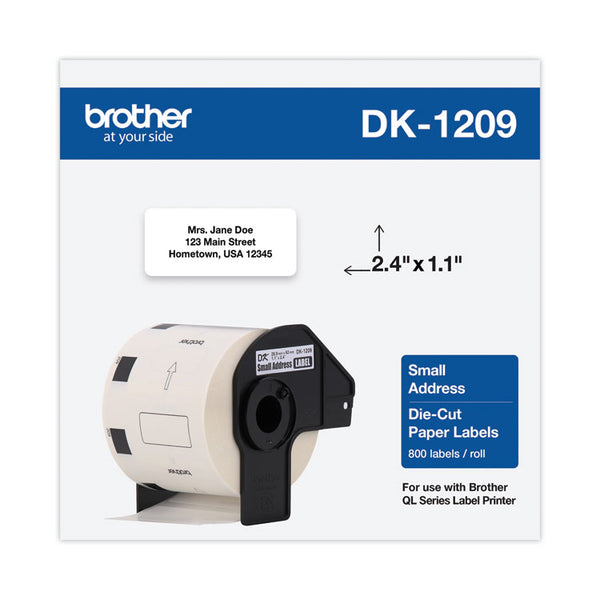 Brother Die-Cut Address Labels, 1.1" x 2.4", White, 800 Labels/Roll (BRTDK1209)