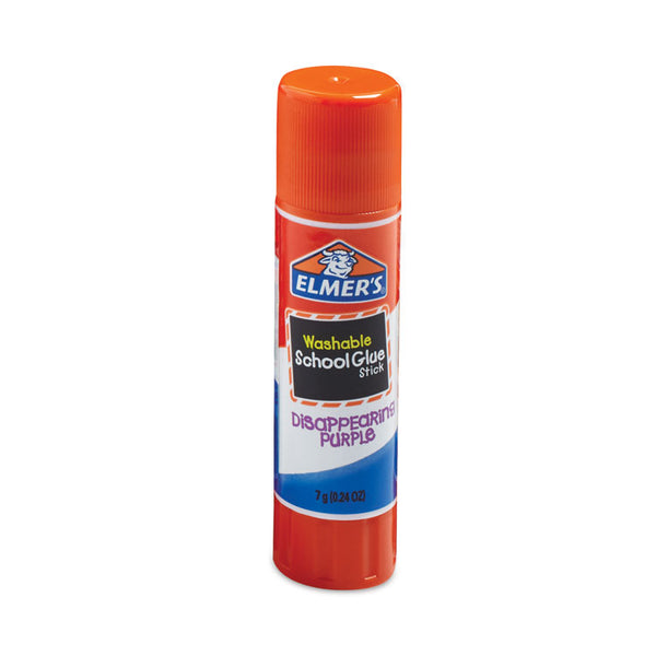 Elmer's® Washable School Glue Sticks, 0.24 oz, Applies Purple, Dries Clear, 4/Pack (EPIE543)