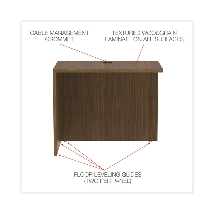 Alera® Alera Valencia Series Reversible Return/Bridge Shell, 35w x 23.63d x 29.5h, Modern Walnut (ALEVA353624WA) Each