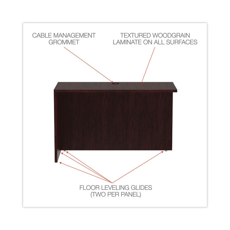 Alera® Alera Valencia Series Reversible Return/Bridge Shell, 47.25w x 23.63d x 29.5h, Mahogany (ALEVA354824MY)