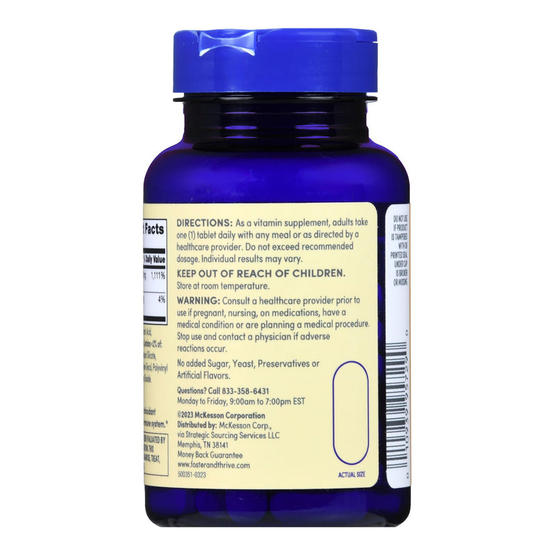 Foster & Thrive™ Vitamin C Supplement Ascorbic Acid 1,000 mg Strength Tablet 100 per Bottle (1238898_BT) 1/BT