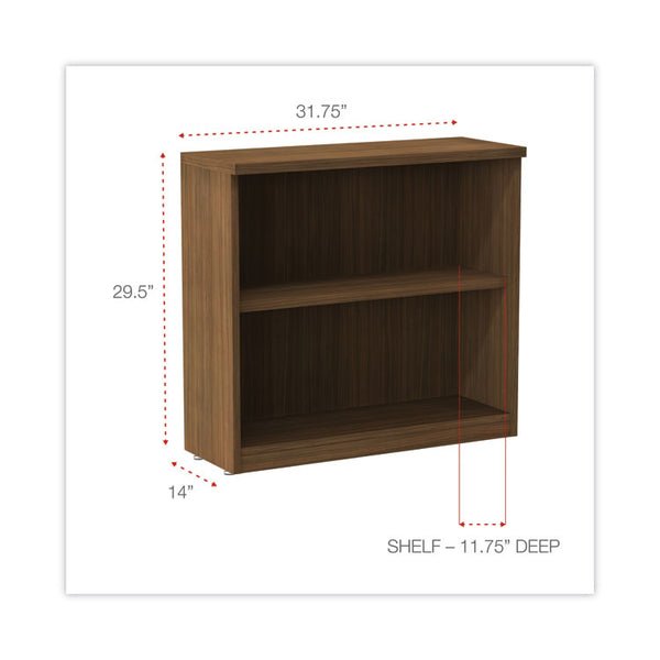 Alera® Alera Valencia Series Bookcase,Two-Shelf, 31.75w x 14d x 29.5h, Modern Walnut (ALEVA633032WA)