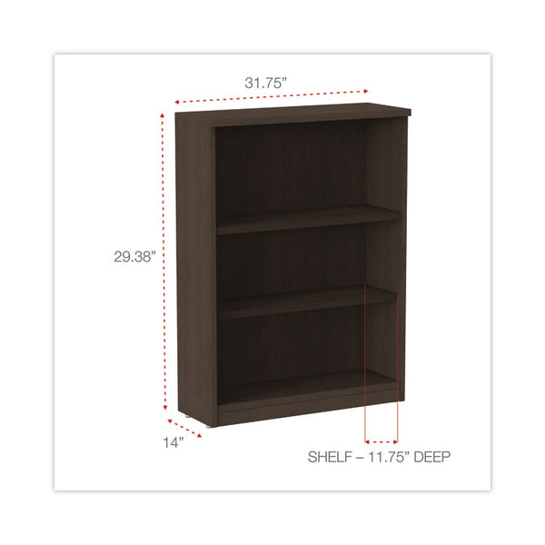 Alera® Alera Valencia Series Bookcase, Three-Shelf, 31.75w x 14d x 39.38h, Espresso (ALEVA634432ES)