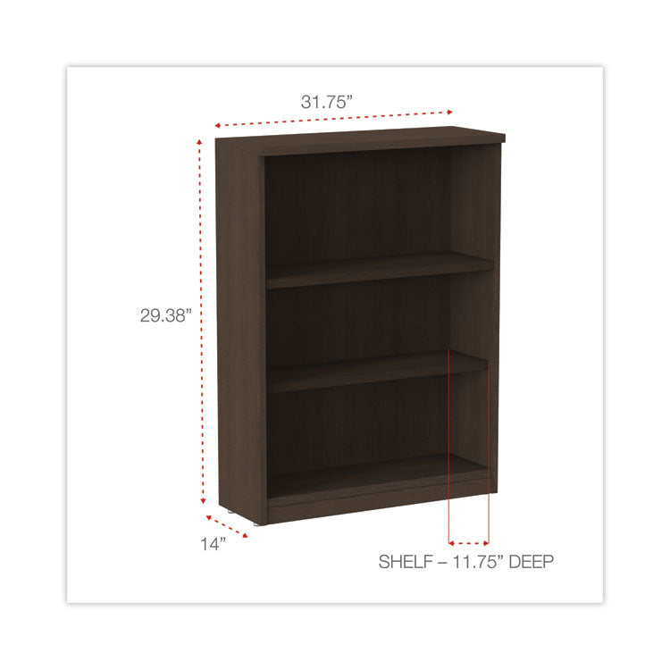 Alera® Alera Valencia Series Bookcase, Three-Shelf, 31.75w x 14d x 39.38h, Espresso (ALEVA634432ES)