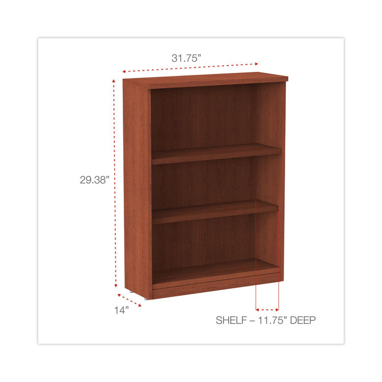 Alera® Alera Valencia Series Bookcase, Three-Shelf, 31.75w x 14d x 39.38h, Med Cherry (ALEVA634432MC)