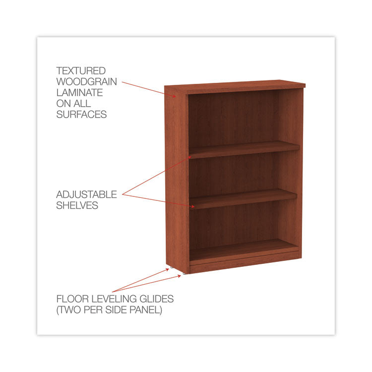 Alera® Alera Valencia Series Bookcase, Three-Shelf, 31.75w x 14d x 39.38h, Med Cherry (ALEVA634432MC)