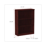 Alera® Alera Valencia Series Bookcase, Three-Shelf, 31.75w x 14d x 39.38h, Mahogany (ALEVA634432MY)