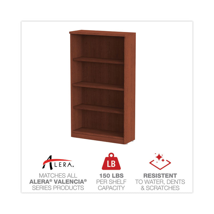 Alera® Alera Valencia Series Bookcase, Three-Shelf, 31.75w x 14d x 39.38h, Mahogany (ALEVA634432MY)