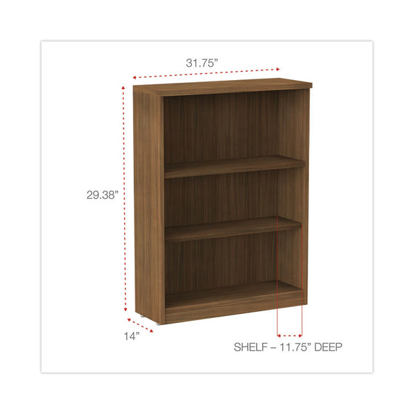 Alera® Alera Valencia Series Bookcase, Three-Shelf, 31.75w x 14d x 39.38h, Modern Walnut (ALEVA634432WA)