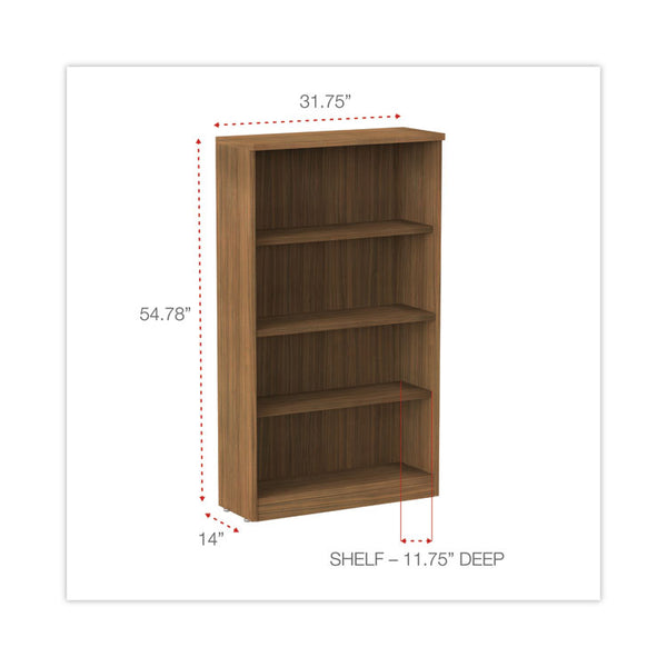 Alera® Alera Valencia Series Bookcase, Four-Shelf, 31.75w x 14d x 54.88h, Modern Walnut (ALEVA635632WA)