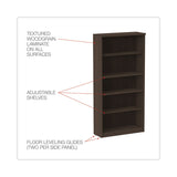 Alera® Alera Valencia Series Bookcase, Five-Shelf, 31.75w x 14d x 64.75h, Espresso (ALEVA636632ES)