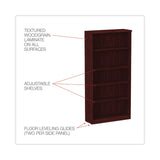 Alera® Alera Valencia Series Bookcase, Five-Shelf, 31.75w x 14d x 64.75h, Mahogany (ALEVA636632MY)