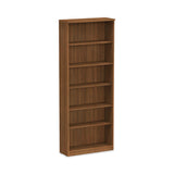 Alera® Alera Valencia Series Bookcase, Six-Shelf, 31.75w x 14d x 80.25h, Modern Walnut (ALEVA638232WA)