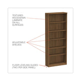 Alera® Alera Valencia Series Bookcase, Six-Shelf, 31.75w x 14d x 80.25h, Modern Walnut (ALEVA638232WA)