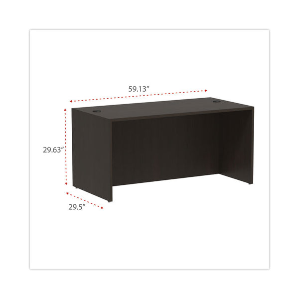 Alera® Alera Valencia Series Straight Front Desk Shell, 59.13" x 29.5" x 29.63", Espresso (ALEVA216030ES)