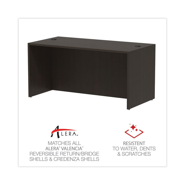 Alera® Alera Valencia Series Straight Front Desk Shell, 59.13" x 29.5" x 29.63", Espresso (ALEVA216030ES)