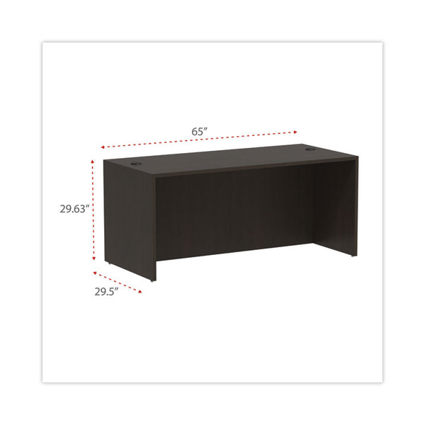 Alera® Alera Valencia Series Straight Front Desk Shell, 65" x 29.5" x 29.63", Espresso (ALEVA216630ES)