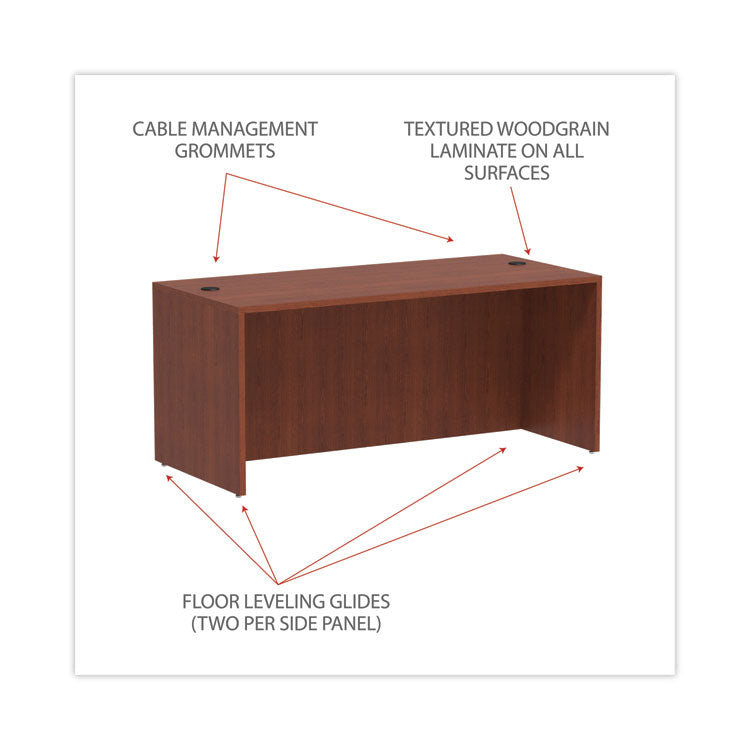 Alera® Alera Valencia Series Straight Front Desk Shell, 65" x 29.5" x 29.63", Medium Cherry (ALEVA216630MC)