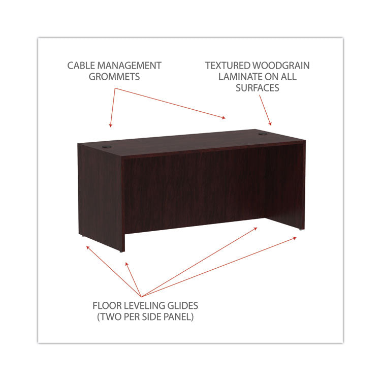 Alera® Alera Valencia Series Straight Front Desk Shell, 65" x 29.5" x 29.63", Mahogany (ALEVA216630MY)