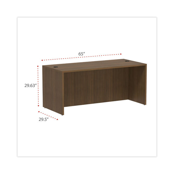 Alera® Alera Valencia Series Straight Front Desk Shell, 65" x 29.5" x 29.63", Modern Walnut (ALEVA216630WA)