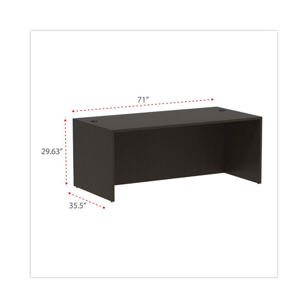 Alera® Alera Valencia Series Straight Front Desk Shell, 71" x 35.5" x 29.63", Espresso (ALEVA217236ES)