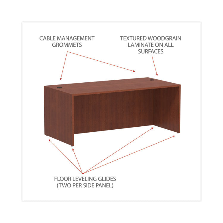 Alera® Alera Valencia Series Straight Front Desk Shell, 71" x 35.5" x 29.63", Medium Cherry (ALEVA217236MC)