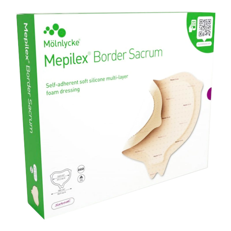 Mepilex® Border Sacrum Foam Dressing 9-1/5 X 9-1/5 Inch With Border Film Backing Silicone Adhesive Sacral Sterile (1075621_CS) 40/CS